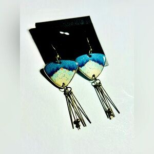 Artisan Clay Southwest Blue Indian Earrings